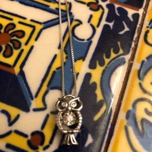 Diamond owl necklace